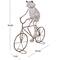 19.5" Frog on Bicycle Metal Garden Sculpture with Gold Accents